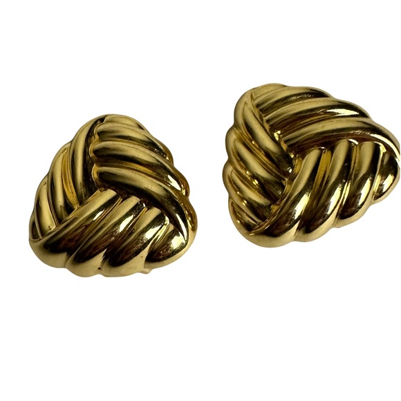 Vintage Dior Gold Twisted Earrings - Picture 1 of 5